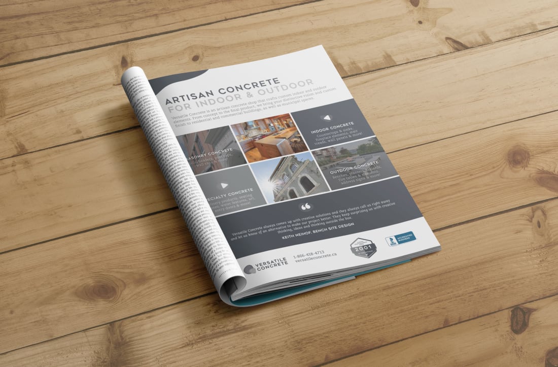 Versatile Concrete Magazine Ad